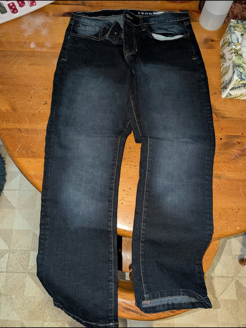 IZOD Dark Wash Straight Leg Jeans - Black/Charcoal